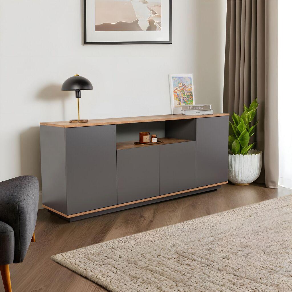 Конзолна маса Hanah Home Arista, 180x75x44.5 см, антрацит