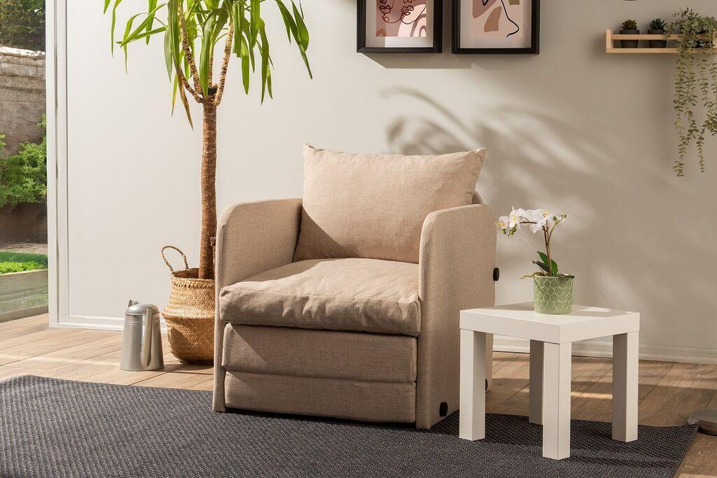 Atelier del Sofa Saga Единечна склоплива фотелја, 68 x 70 x 66 см, беж