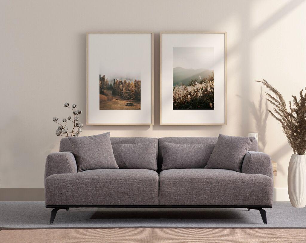 Atelier del Sofa Двосед Jaguar 2, 200 x 100 x 75 см, сива