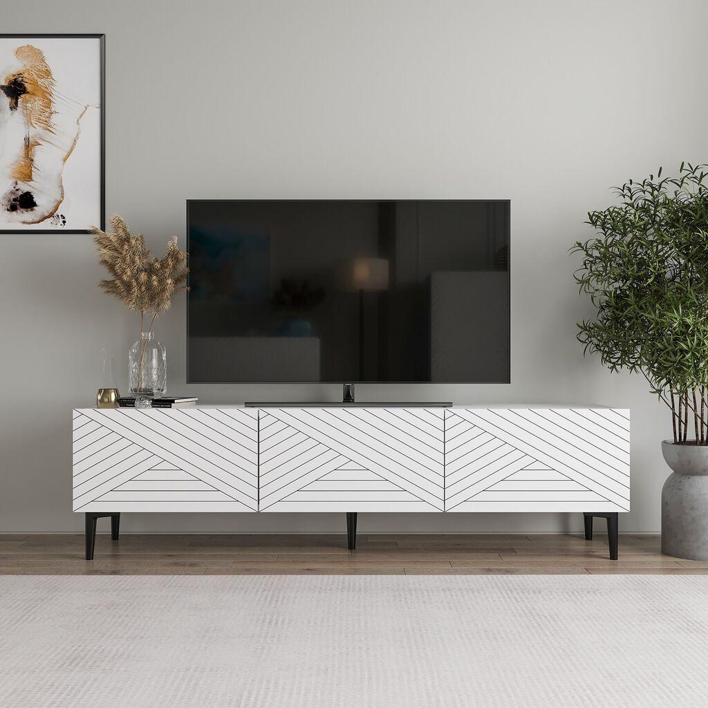 Комода за телевизор Hanah Home Felix, 160x44.1x31.4 см, бела