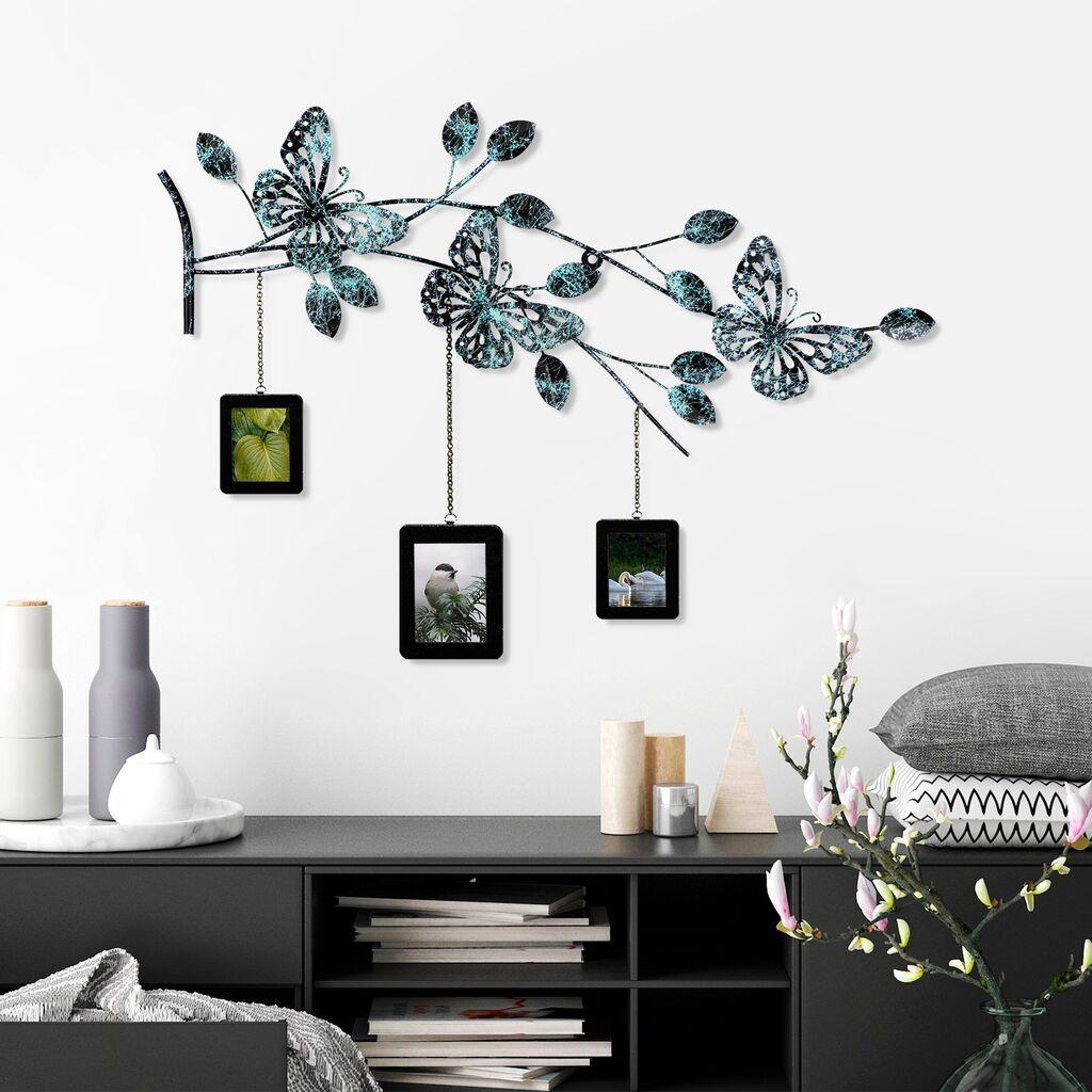 Wallity декорација за ѕид Dalvera 3, 93x65x4 см, тиркизна