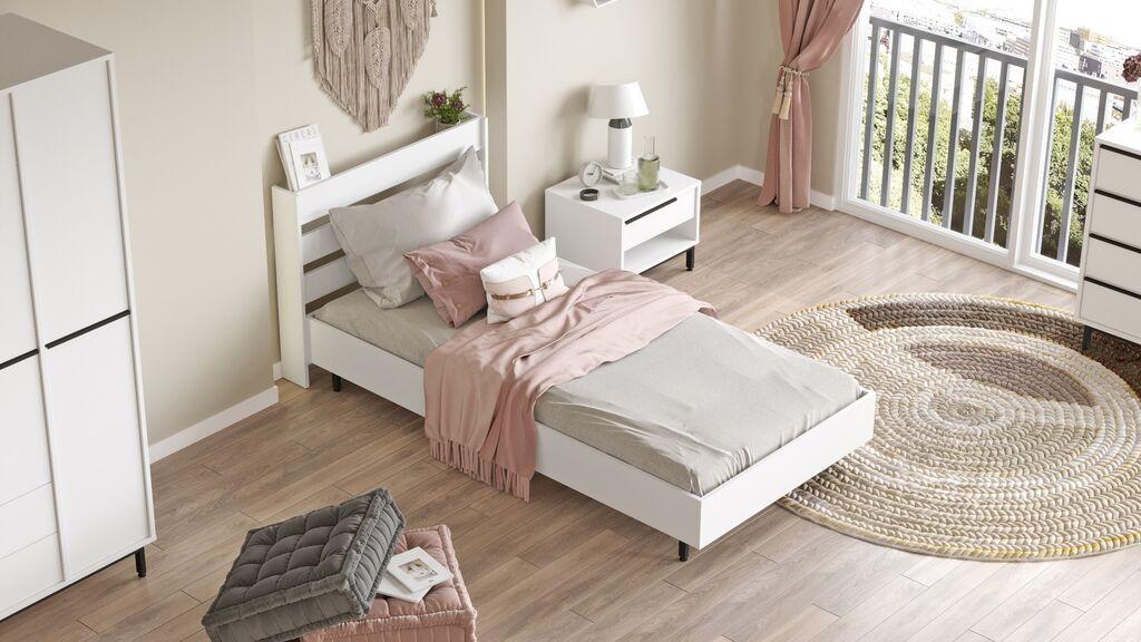 Рамка за кревет Hanah Home On13-W, 108,5x205,6 см, бела