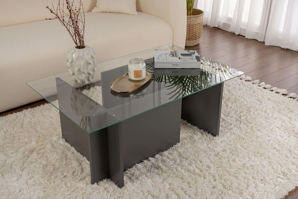 Маса Hanah Home Club Ventrino, 105x65x40 см, антрацит