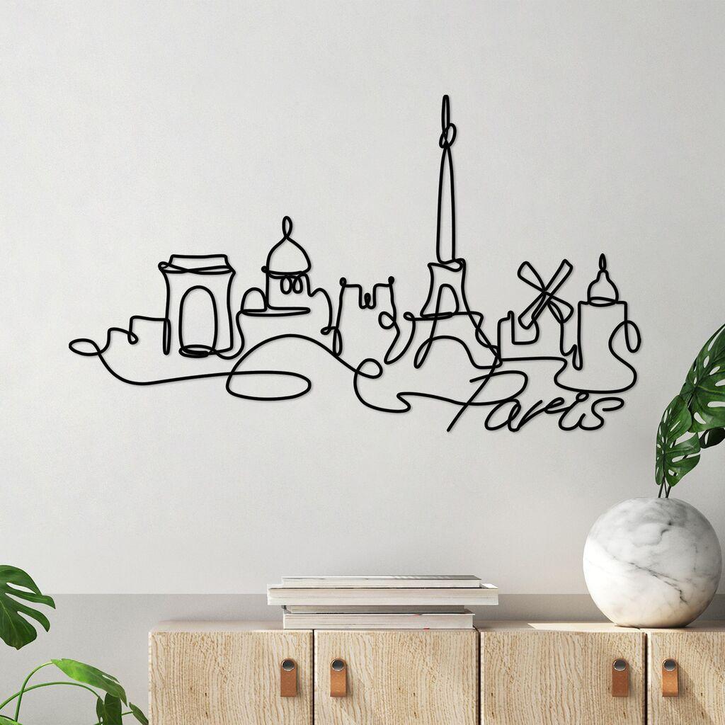Wallity dzидна декорација Париз, 120x69 см, црна