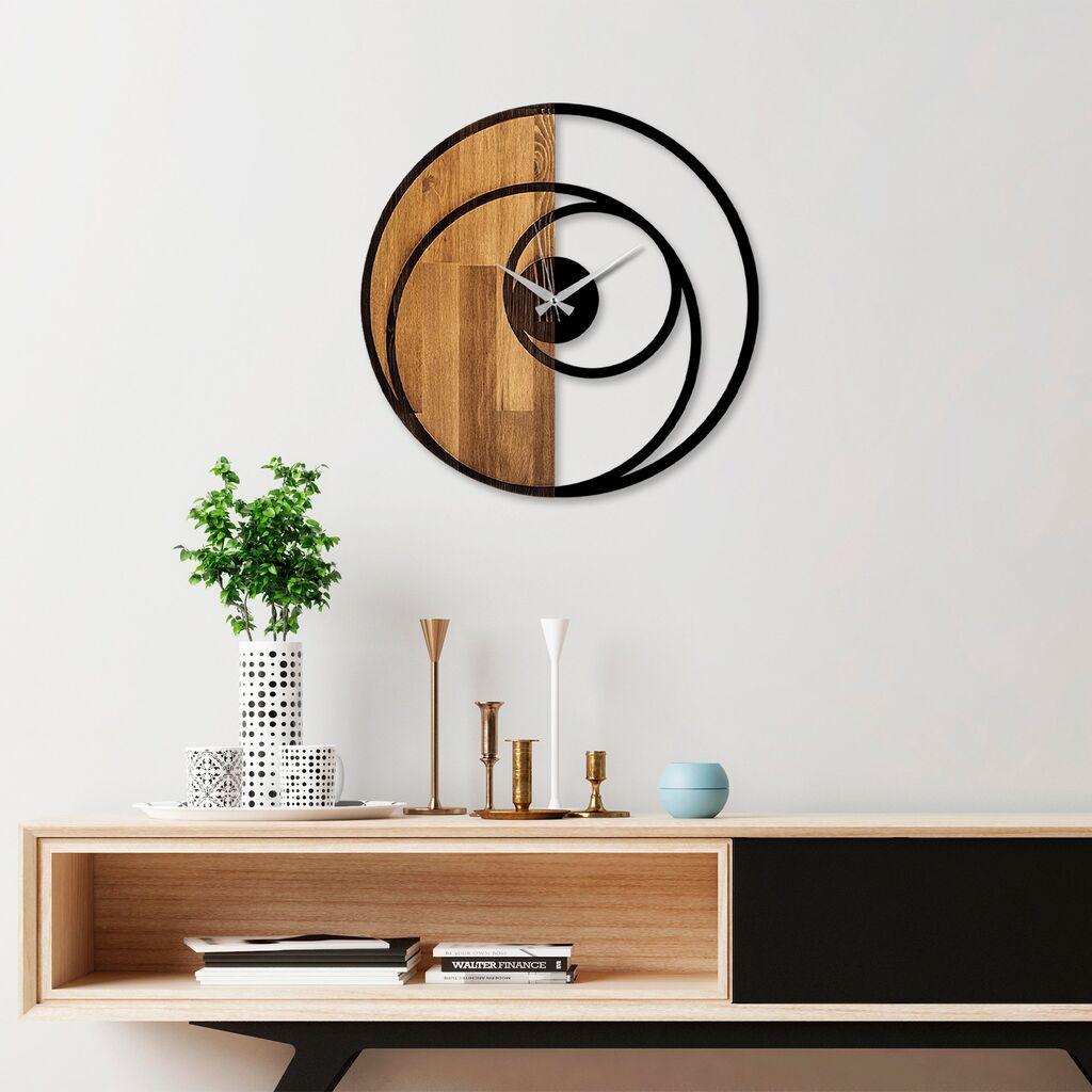 Wallity Circle dzиден часовник, 56x3x56 см, кафеаво-црн