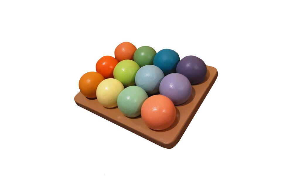 HANAH HOME Drvena igračka Pastel Balls, Šarena, 12 delova