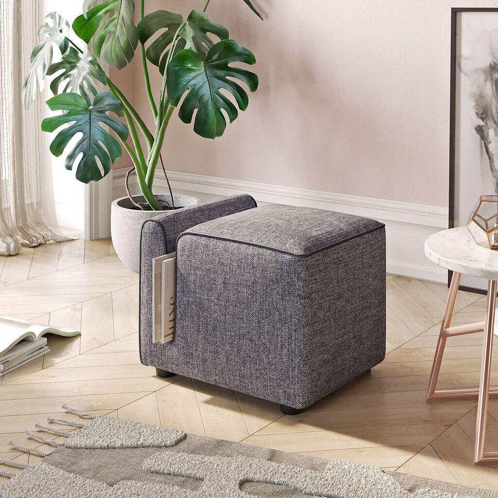 Atelier del Sofa Tabure Paris, 53x43x42 см, темно сива