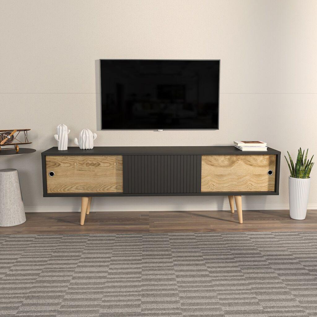 Комода Hanah Home TV Ecrin, 160x45x34,5 cm, антрацит-даб