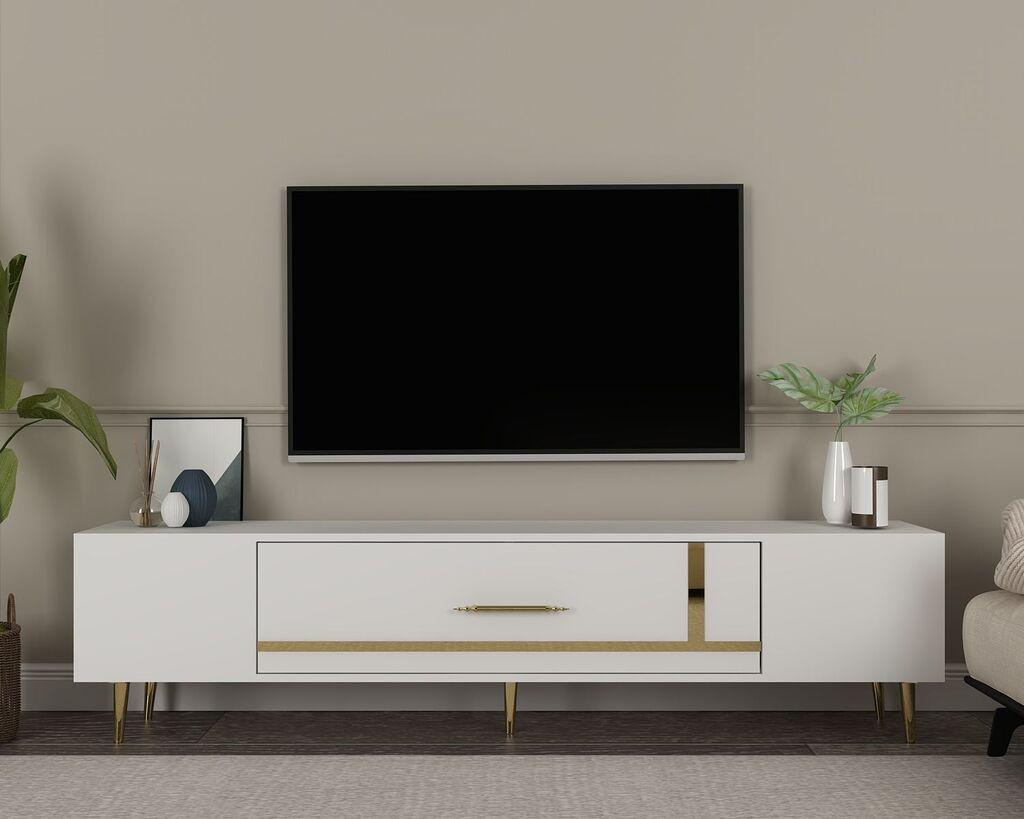 Hanah Home Тв Комода 150X48,2X29,6 Cm Бела