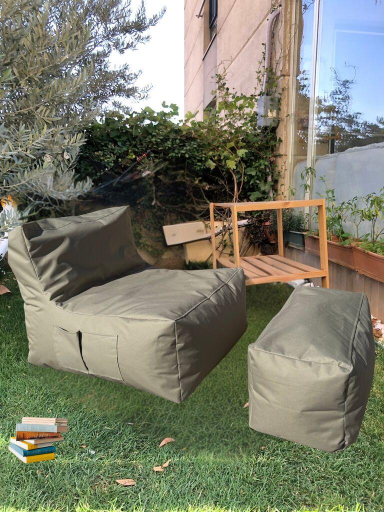 Комплет торби Atelier del Sofa Lazy Sedir, 75x70x95 см, беж