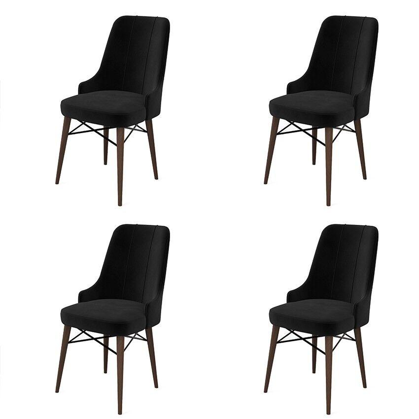 Комплет столчиња Hanah Home Pare, 46x94x46 см, 4 парчиња, кафеаво-црна