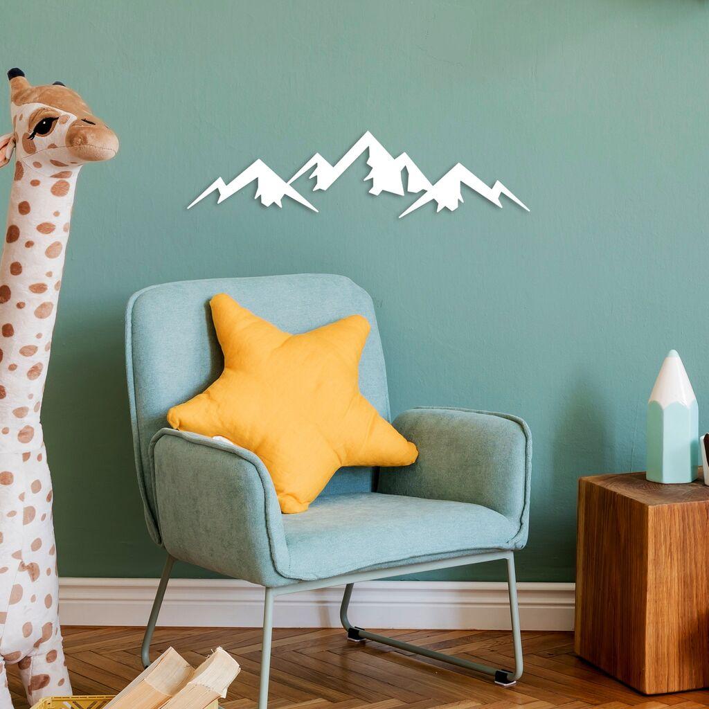Wallity dzидна декорација Mountain-8, 54x14 см, бела