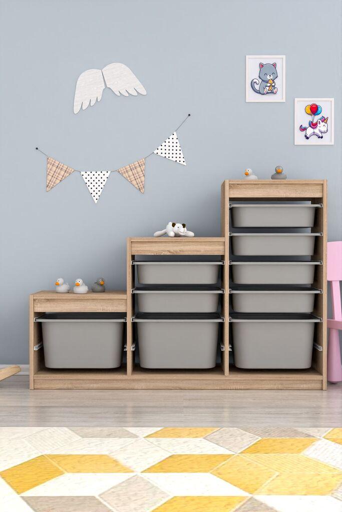 Комода Hanah Home со повеќекратна употреба во Швајцарија, 132 x 93 x 30 см, кафеаво-сива