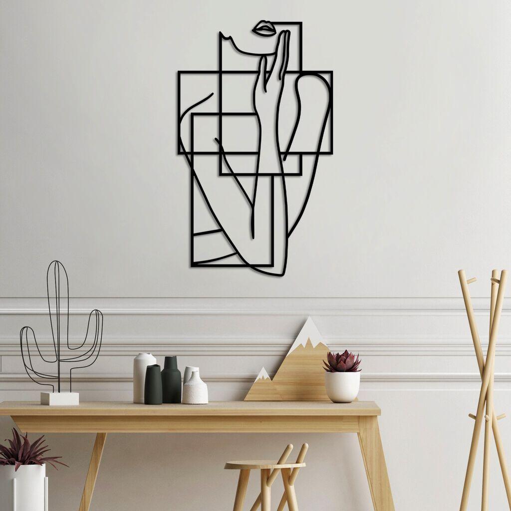 Wallxpert декорација за ѕид Think L, 70x42 см, црна