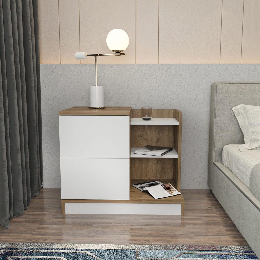 Ноќна масичка Hanah Home Rena, 72x45x60 см, бела