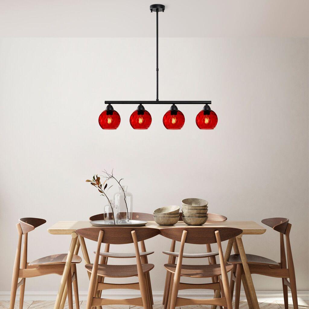 Opviq Luster Benek-15-14431, 80x15x80cm, IP20, црно-црвена