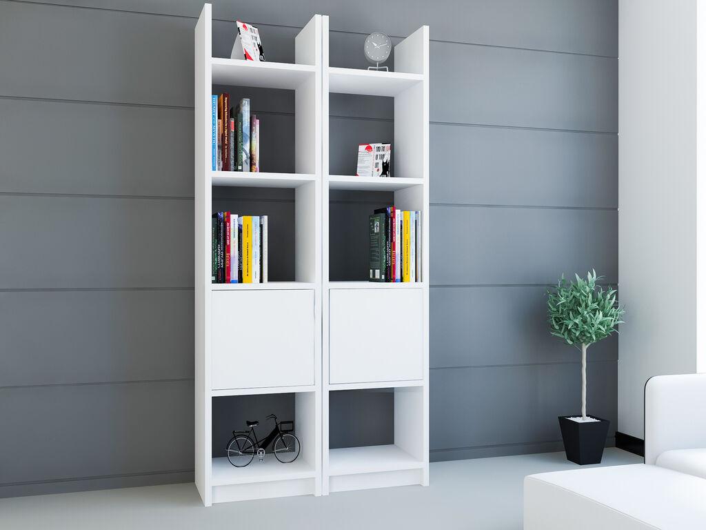Полица за книги Hanah Home Esby 102, 66,2x150x29,5 см, бела