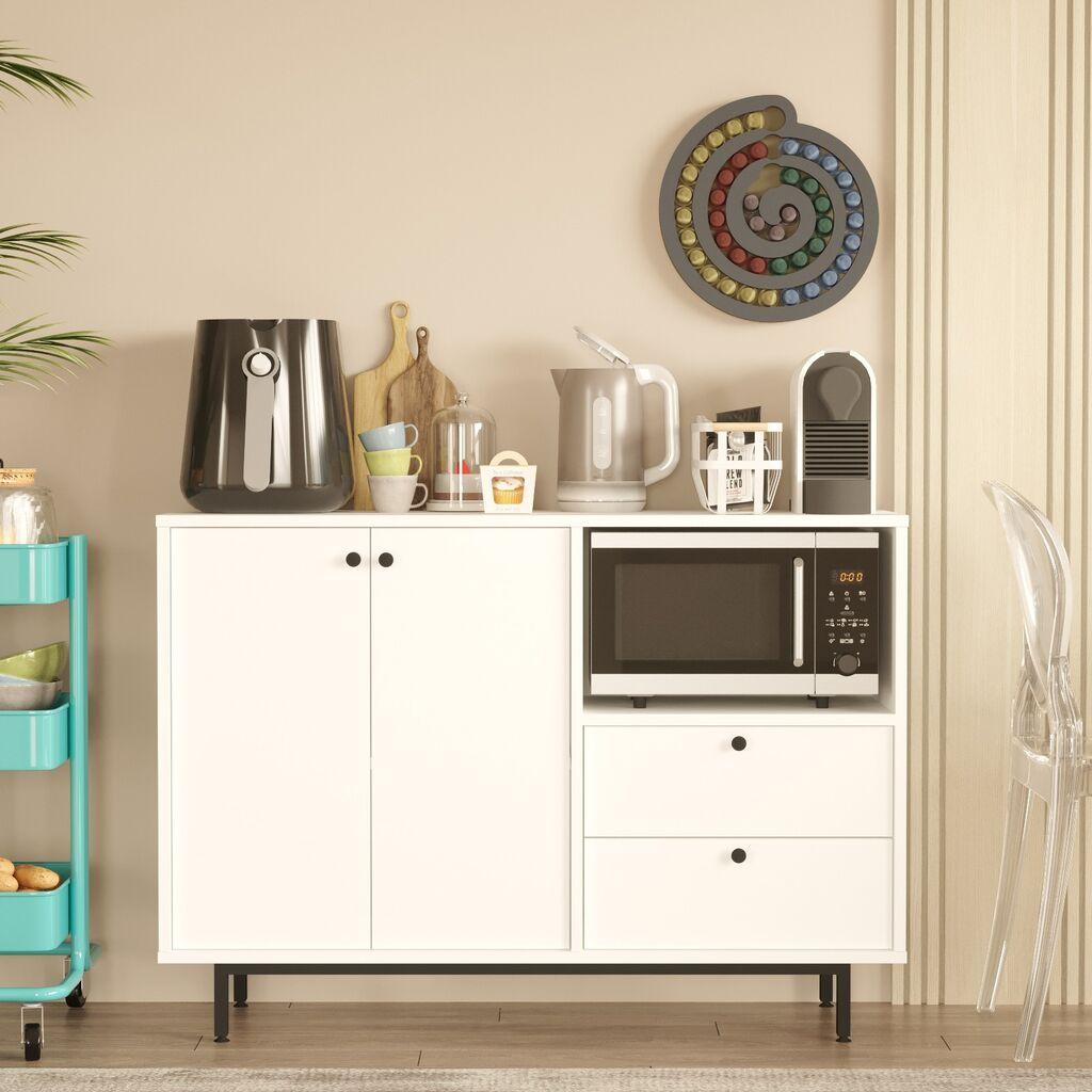 Комода Hanah Home RE2-W, 88x85x35,5 см, жолто-бела