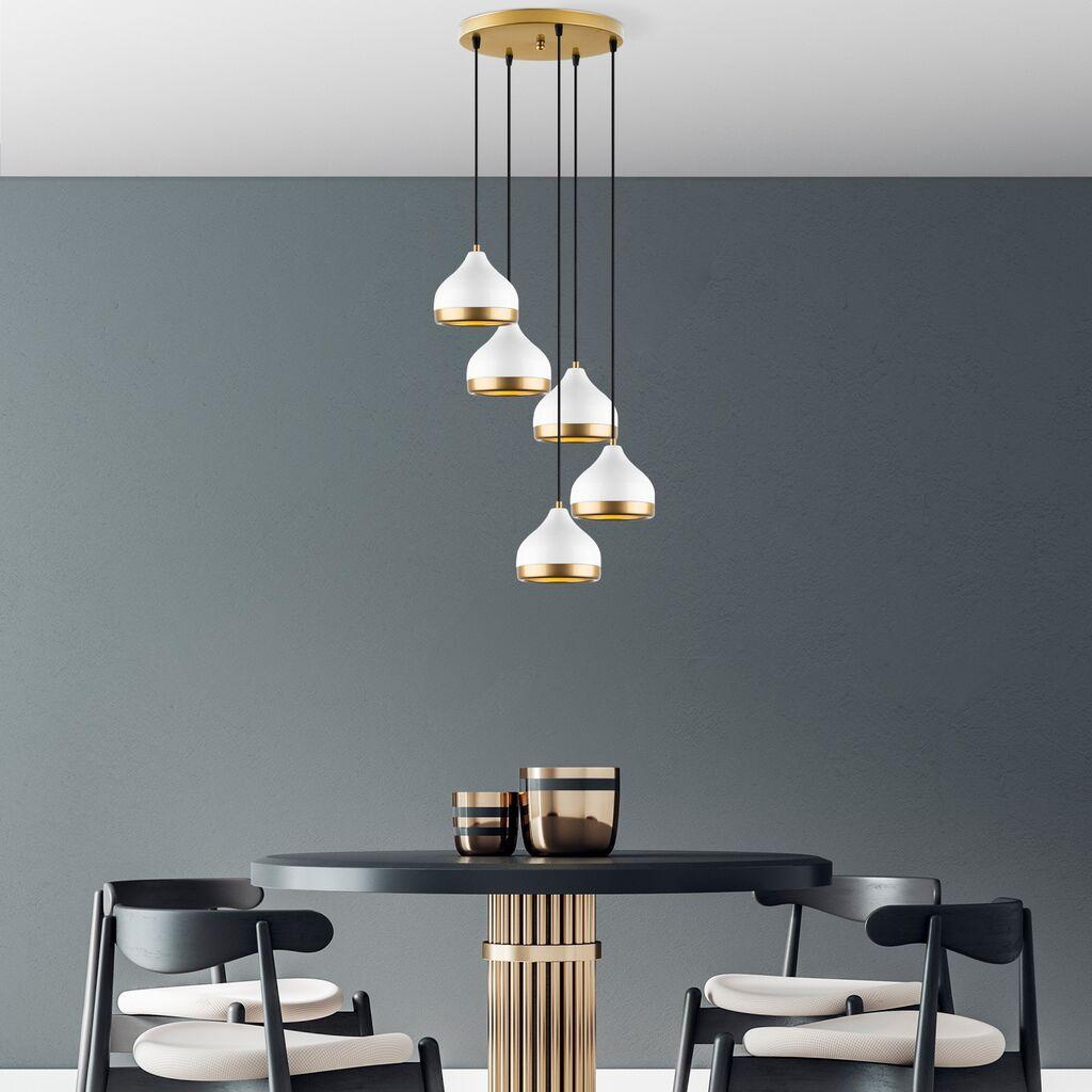 Opviq Luster Yildo-M-7007, 43x43x111cm, IP20, бело-златна боја