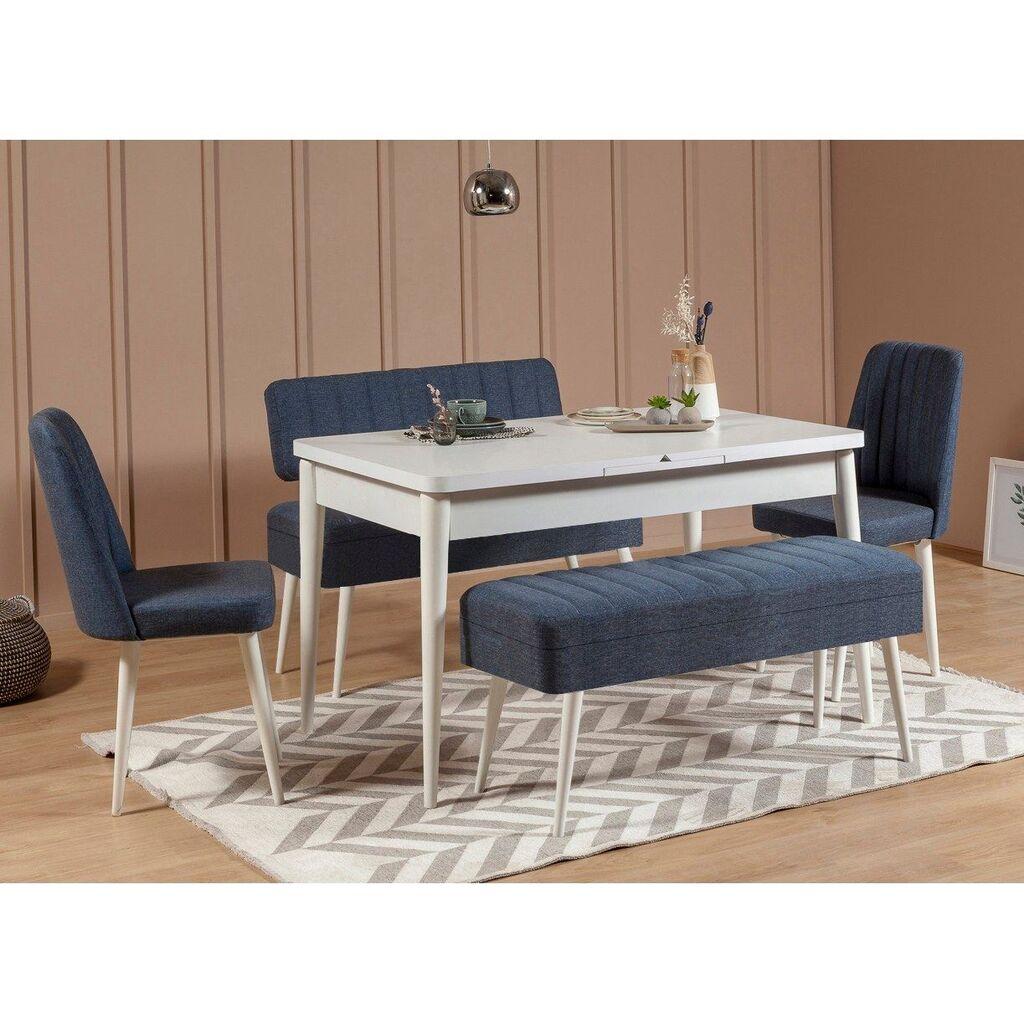 Трпезариска маса и столчиња Hanah Home Set Vinah 1048-4, крем боја