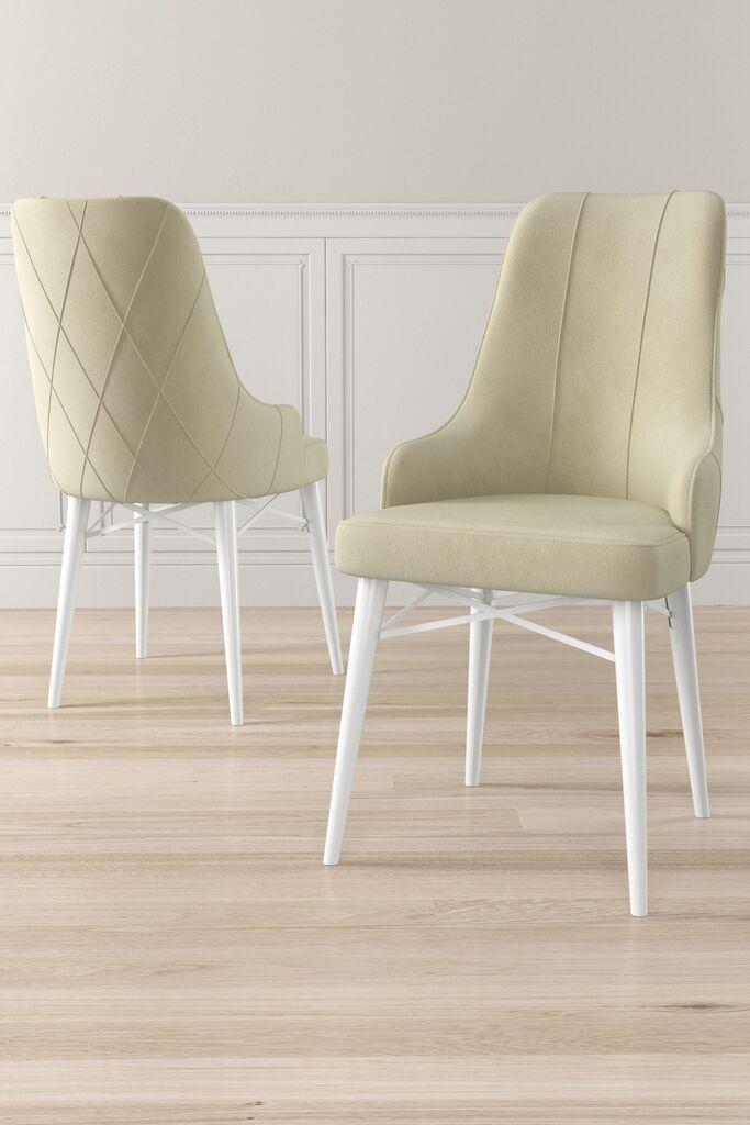Комплет столчиња Hanah Home Neta, 46x95x42 см, 4 парчиња, крем-бела