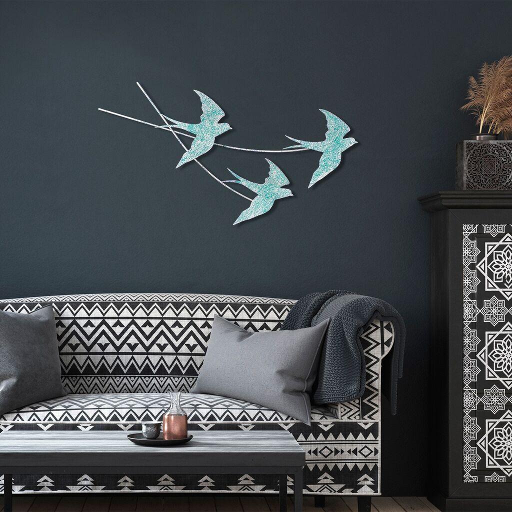Wallity декорација за dzид Wallow 4, 42x70 см, бело-златна боја