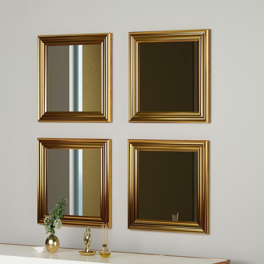 Hanah Home Комплет од 4 огледала, лоза, златни