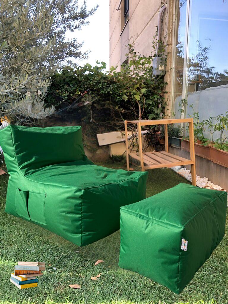 Комплет торби Atelier del Sofa Lazy Sedir, 75x70x95 см, зелена