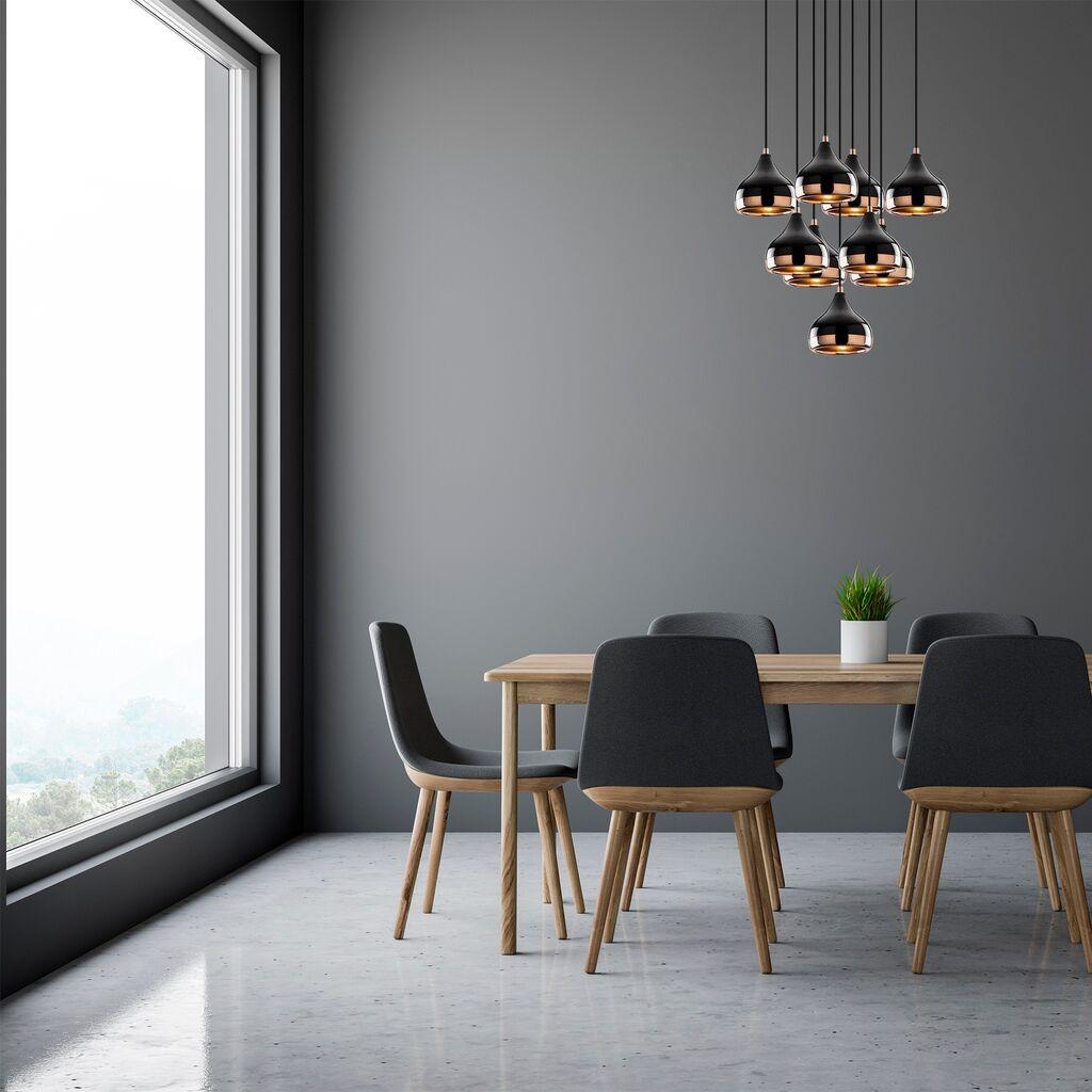 Висечка светилка Opviq Yildo 6893, E27, 9x40W, IP20, црна