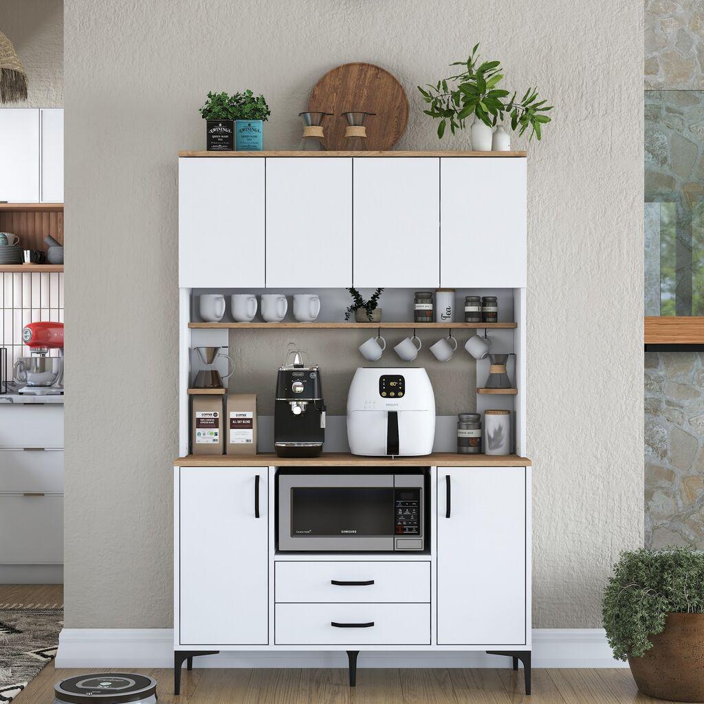 Комода Hanah Home за повеќекратна употреба JE168-3257, 120 x 40 x 184,2 см, бела