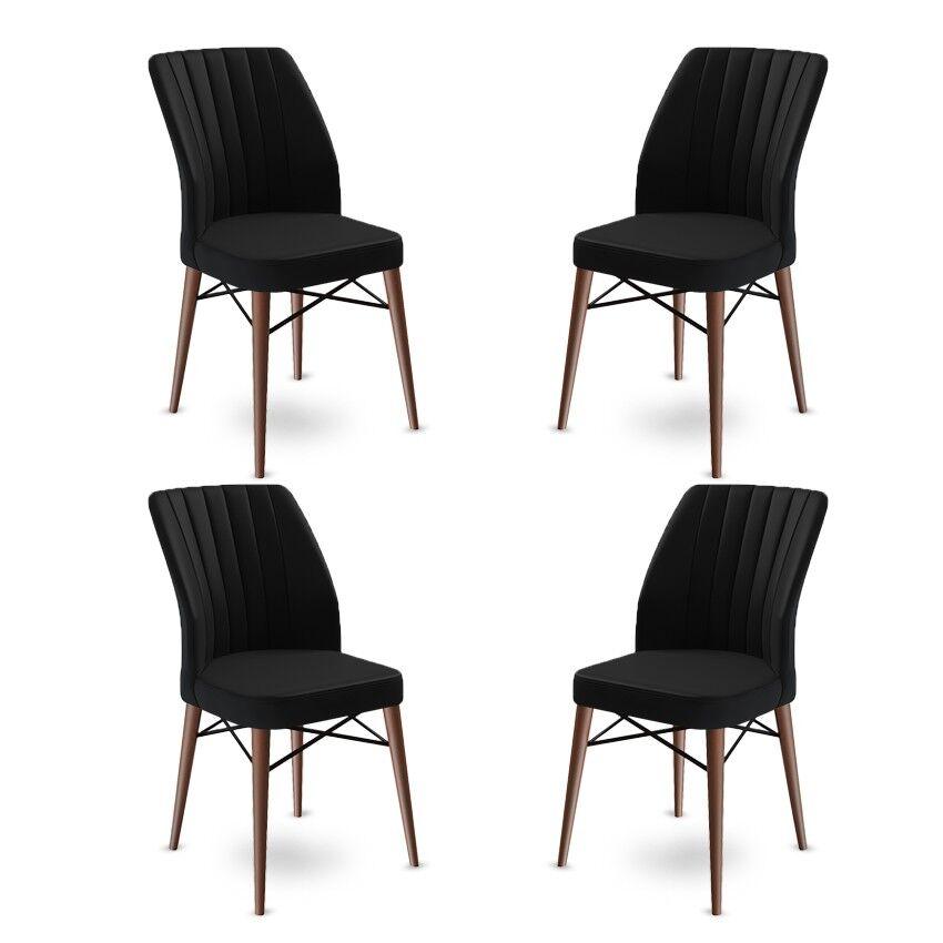 Комплет столчиња Hanah Home Flex, 45x93x42 см, 4 парчиња, кафеаво-црна