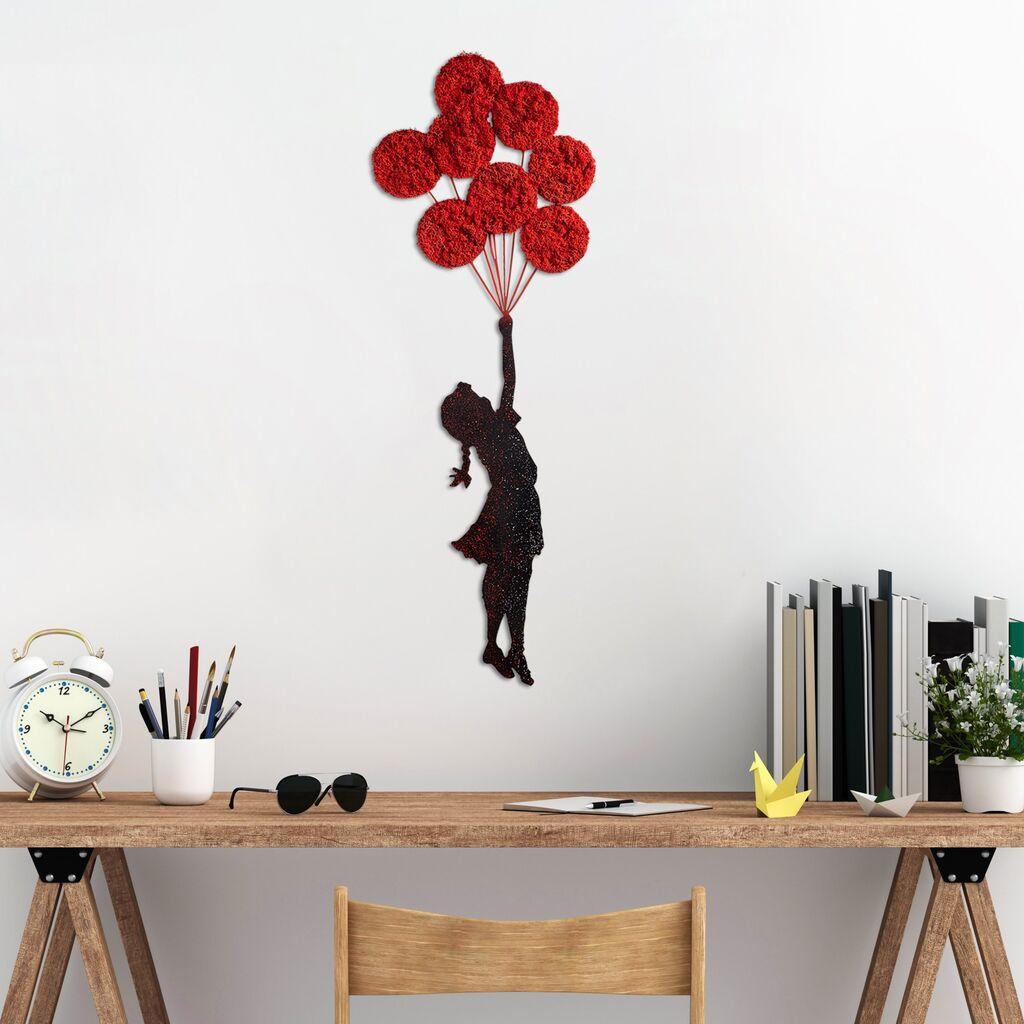 Wallity декорација за dzид Banksy-11-1, 100x34 см, 1,5 мм, црно-црвена