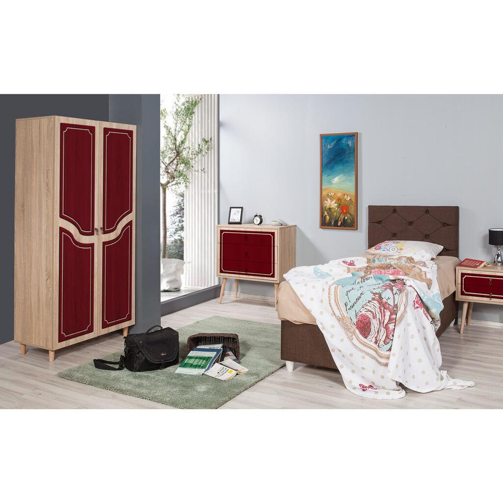 Гардеробер Hanah Home Style-621, 90x192x52 см, даб-бордо