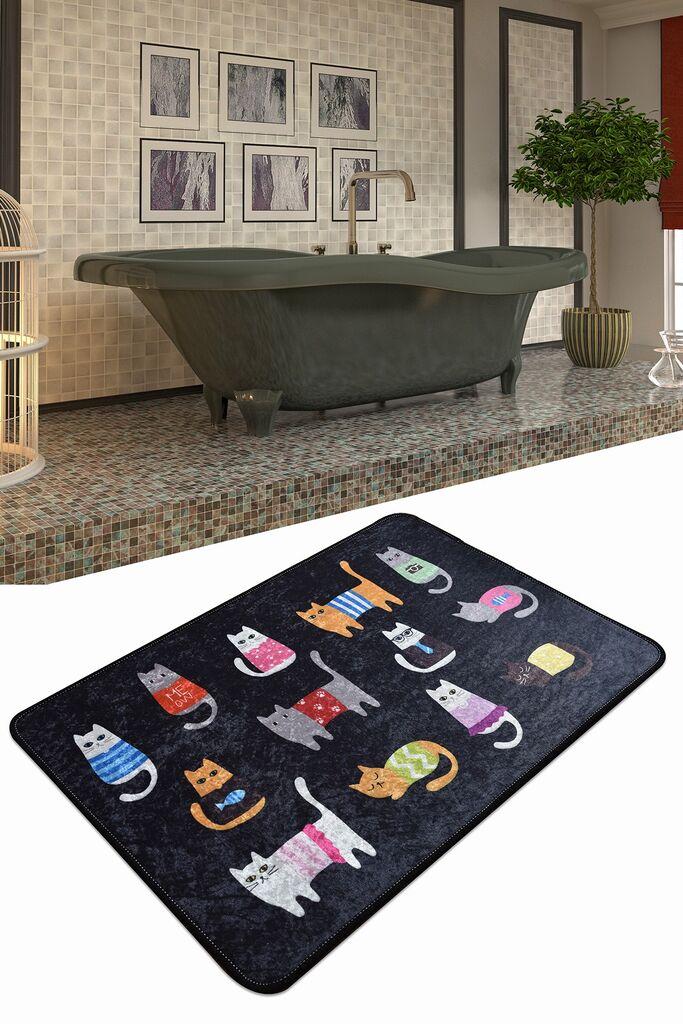 Тепих Conceptum Hypnose Black Cats, 60x90 см, црн