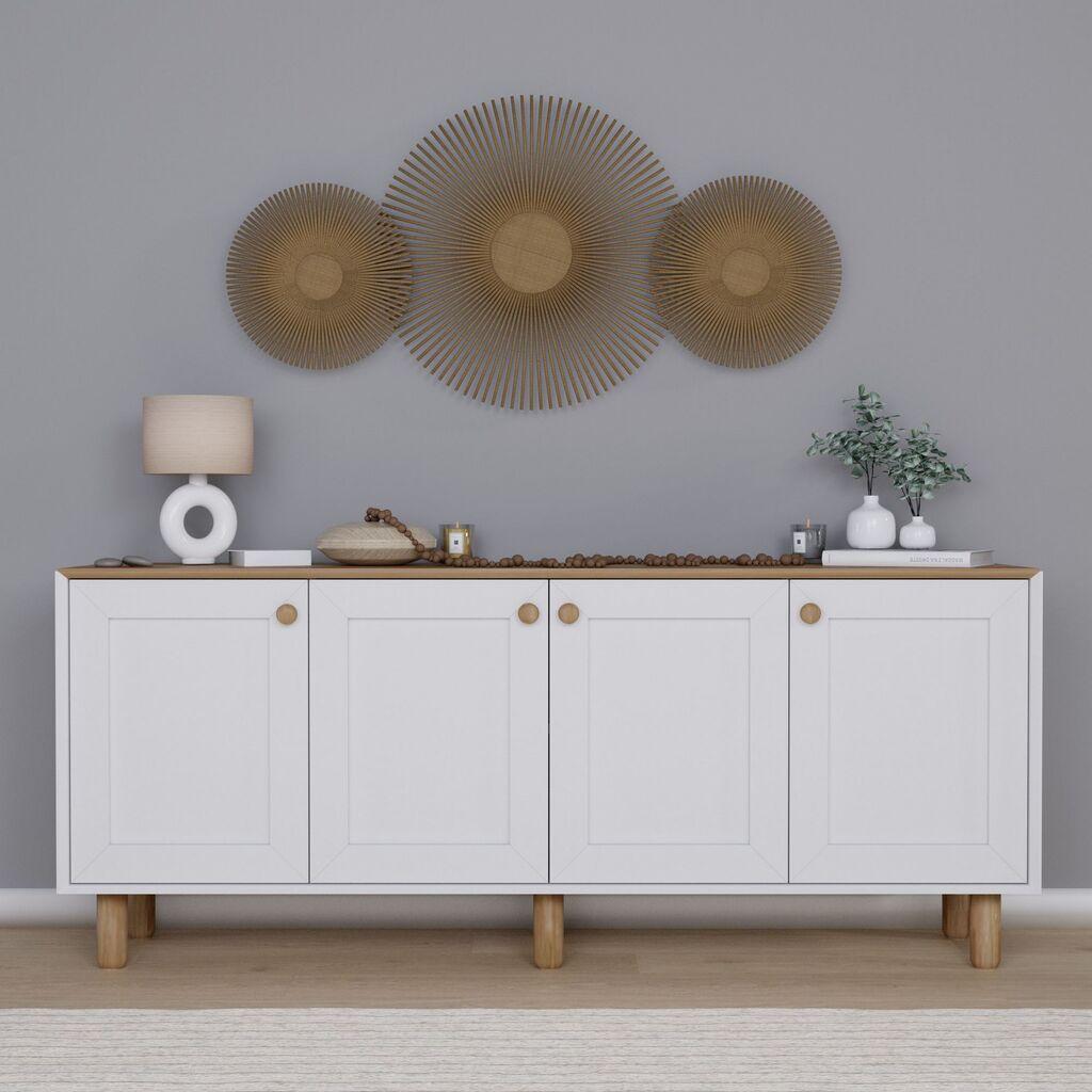 Конзолна маса Hanah Home Bohemian 1600-71, 180x80x37.3 см, бела