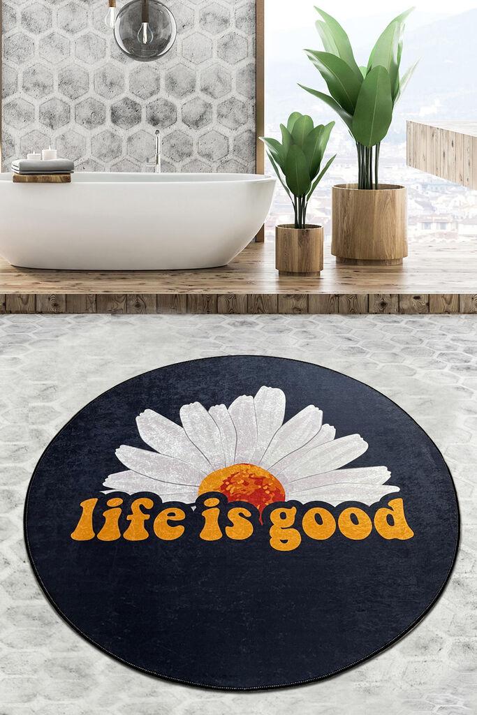 L'essentiel Maison Life Is Good патос за бања, 80см, црна