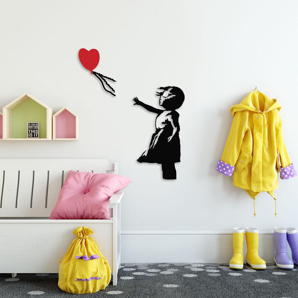 Wallity dzидна декорација Banksy 13, 105x85cm, црна и црвена