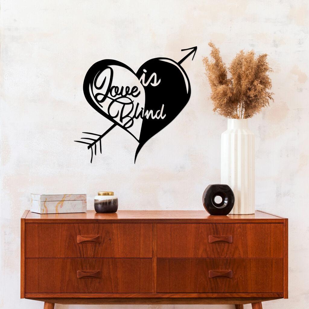 Wallity декорација за dzид Love in Blind-530, 59x61 см, црна