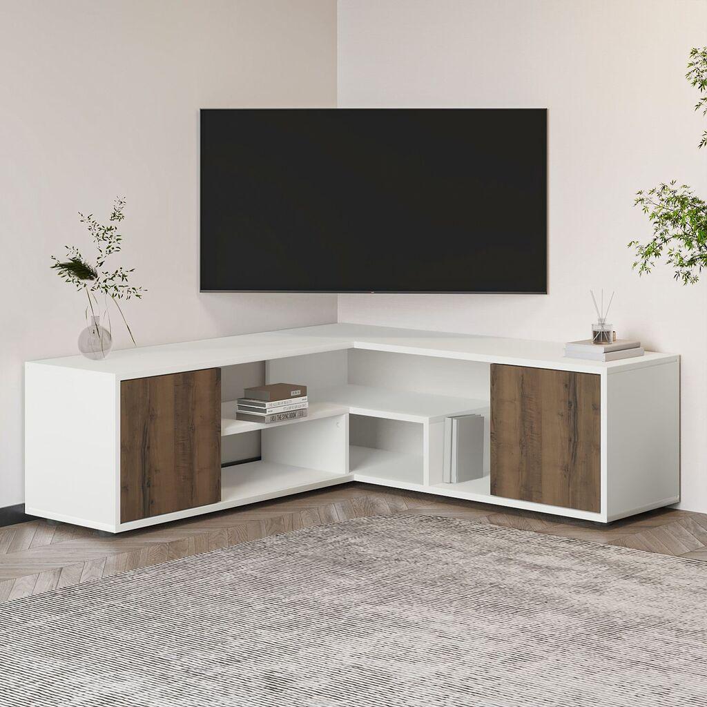 Комода за телевизор Hanah Home Rose, 125x40x35 см, бела
