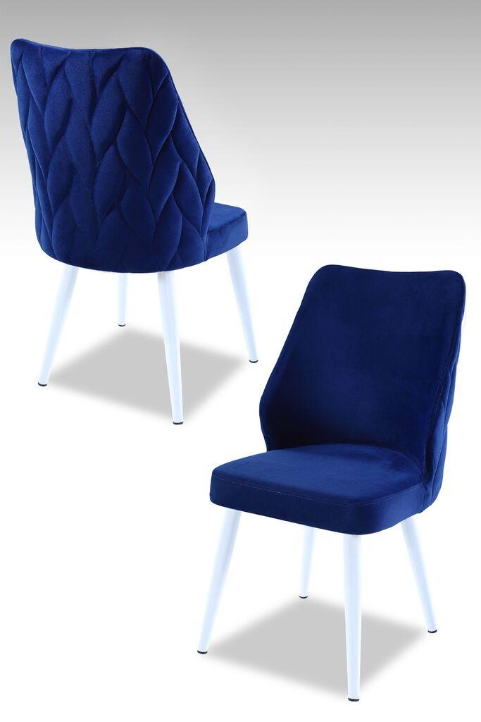 Комплет столчиња Hanah Home Poufy, 48x90x43 см, 4 парчиња, бело-темно сина