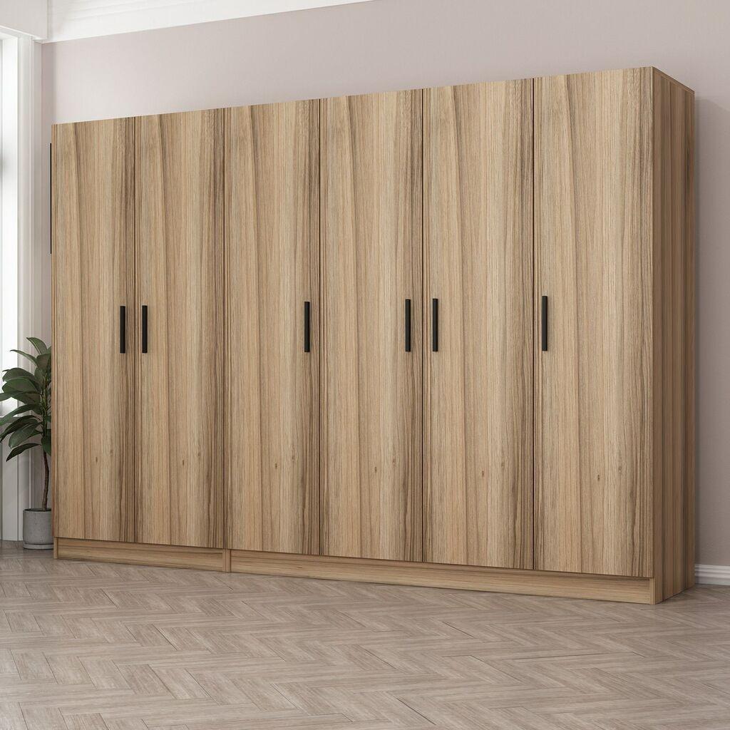 Гардеробер Hanah Home Kale-7630, 270x210x52 см, кафеава