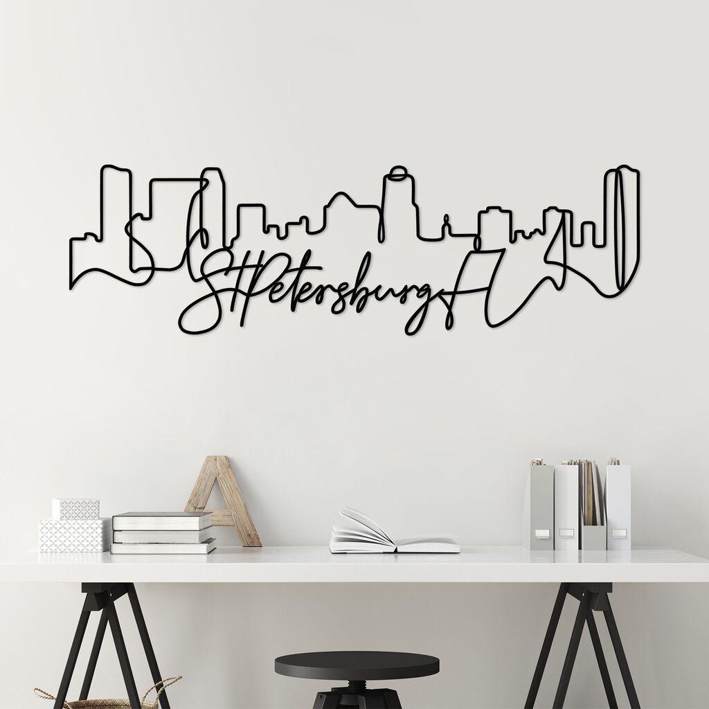 Wallity dzидна декорација Санкт Петербург, 120 x 36 x 1,5 см, црна