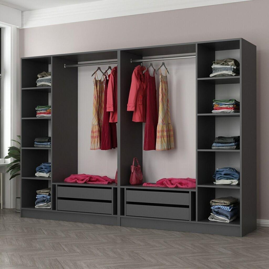 Гардеробер Hanah Home Kale 4940, 270x190x52 см, Антрацит