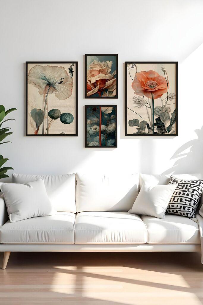 Декоративна слика Wallity Huhu454-S, 50x70 см, 4 дела