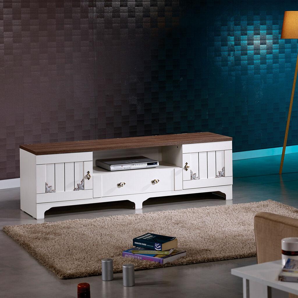 ТВ кабинет Hanah Home Gazelle, 170 см, бело-кафеав