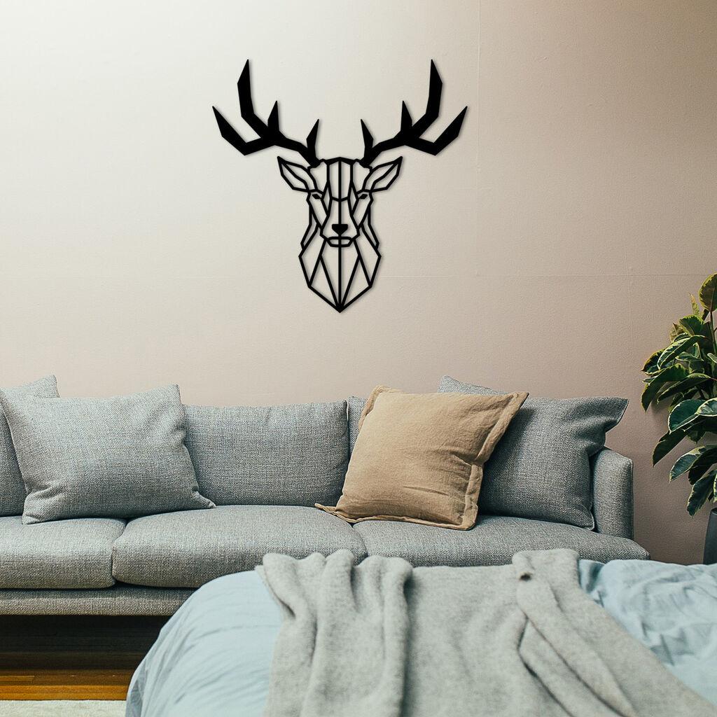 Wallity декорација за dzид Deer2, 51x51 см, 1,2 мм, црна