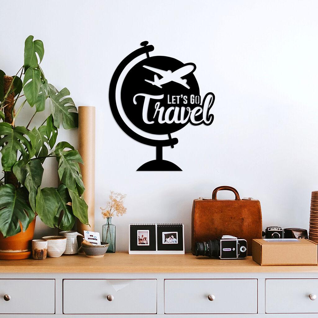Wallity dzидна декорација Let'S Go Travel - 492, 57 x 70 см, црна