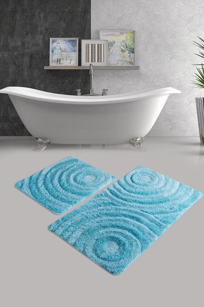 L'essentiel Maison Простирка за бања Wave, 2 парчиња, Сина