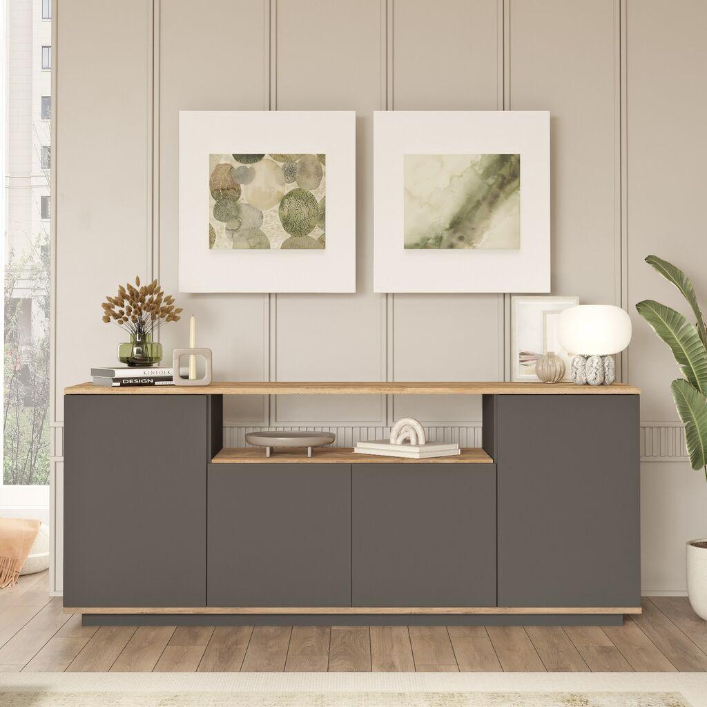 Конзолна маса Hanah Home FR15-AA, 180x75x44,5 см, антрацит