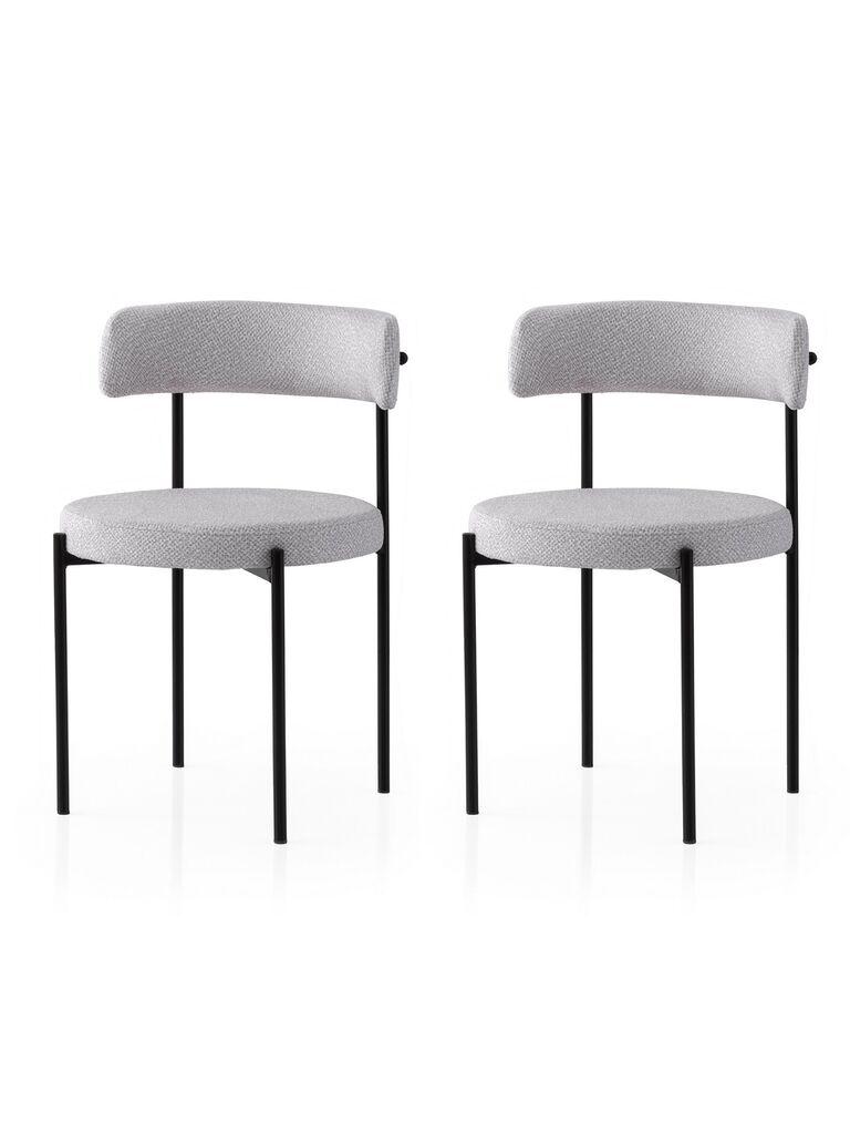 Комплет столчиња Hanah Home Gini, 48,5x75,5x50,5 см, 2 парчиња, црно-сива